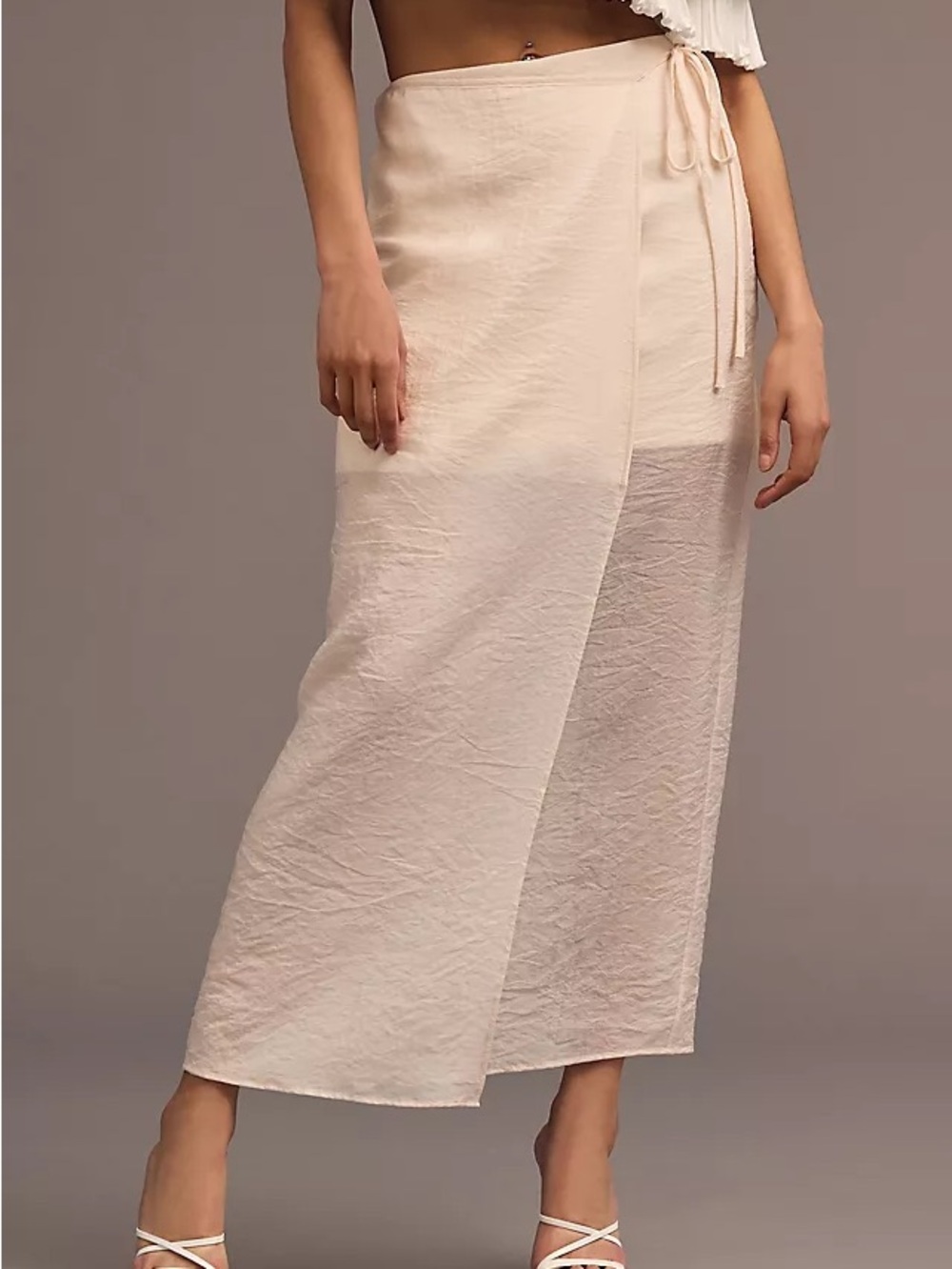 Anthropology Light Pink Sheer Maxi Skirt - Picture 2 of 5